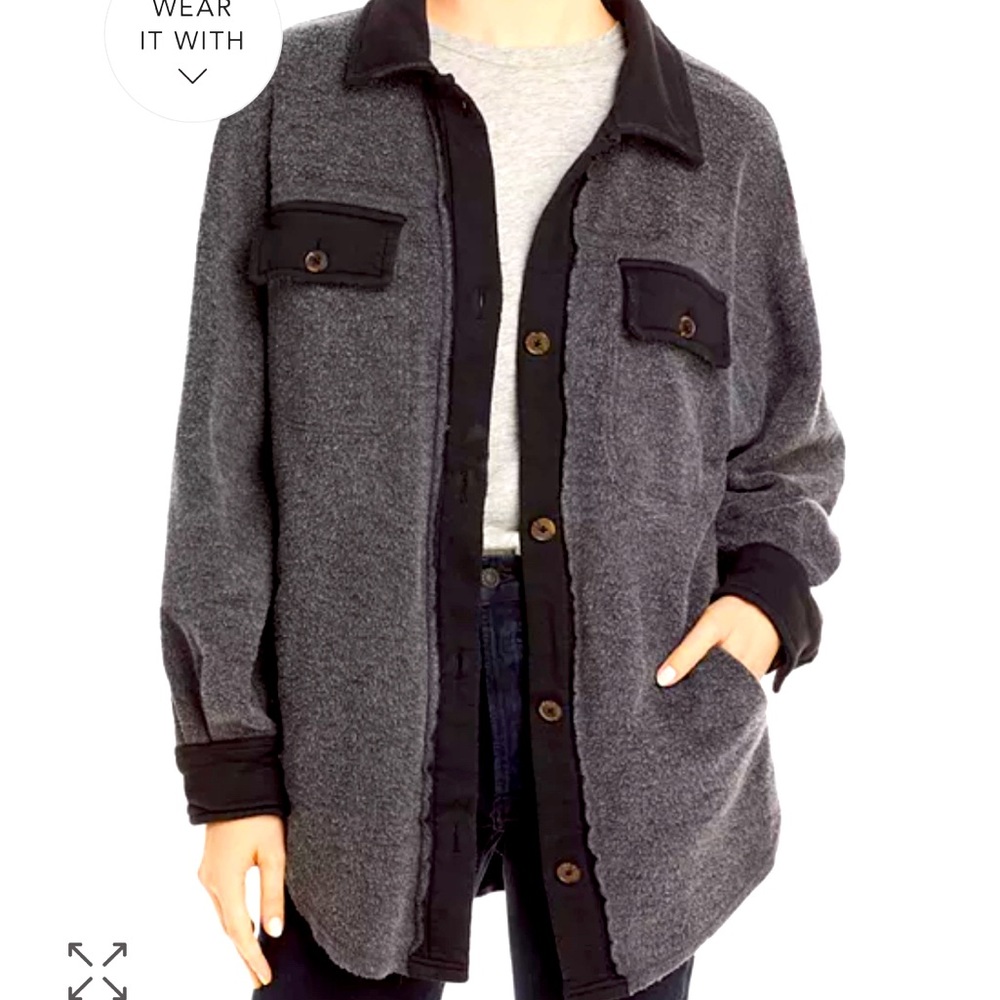Free People Ruby Shacket/Jacket. Color is black size is medium. EUC.